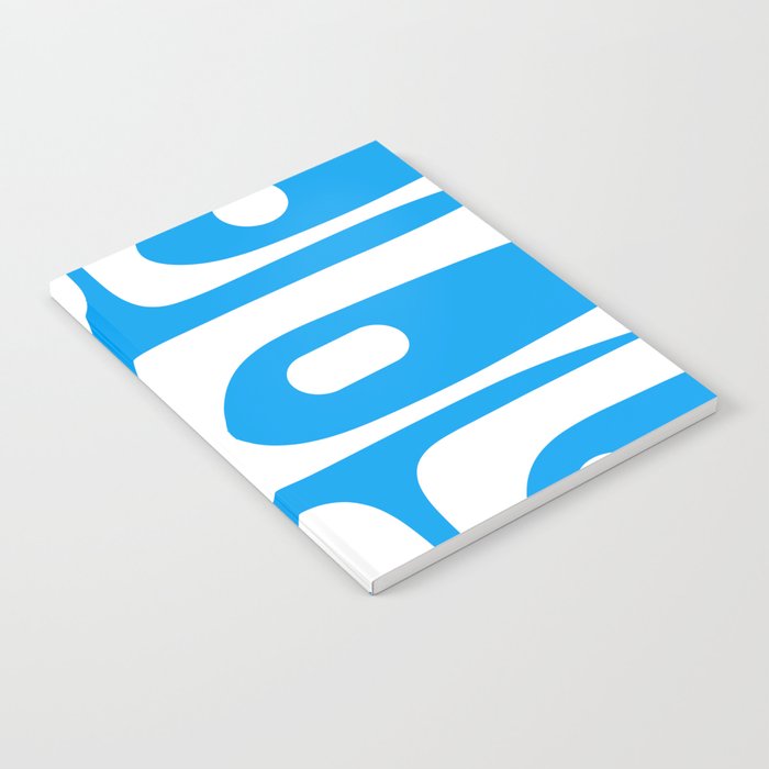 Blue and White Mid Century Modern Piquet Minimalist Abstract Pattern Notebook Gallery Image 2