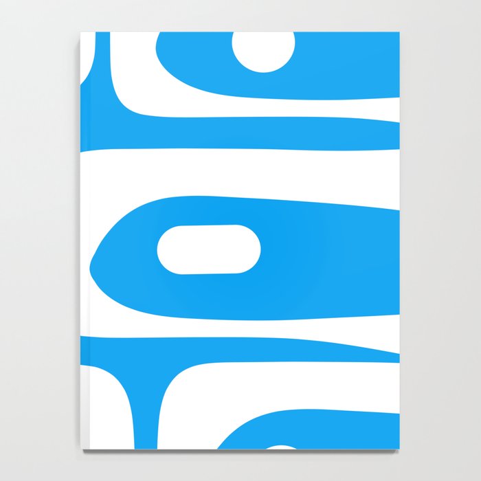 Blue and White Mid Century Modern Piquet Minimalist Abstract Pattern Notebook Gallery Image 4