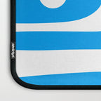 Blue and White Mid Century Modern Piquet Minimalist Abstract Pattern Laptop Sleeve Gallery Image 3