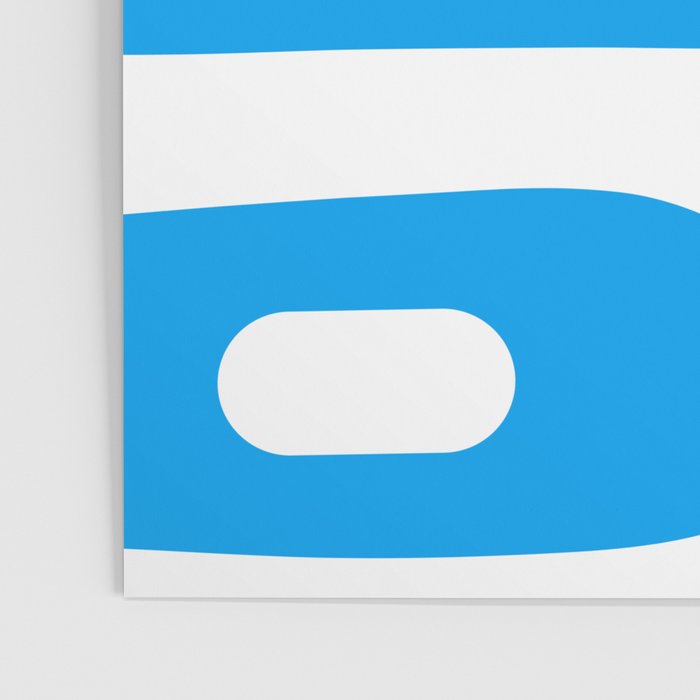 Blue and White Mid Century Modern Piquet Minimalist Abstract Pattern Poster Gallery Image 3