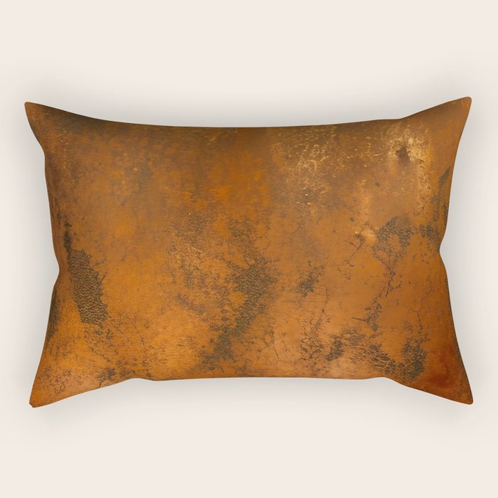 Aesthetic Rust Copper Japandi Art Rectangular Pillow Gallery Image 2