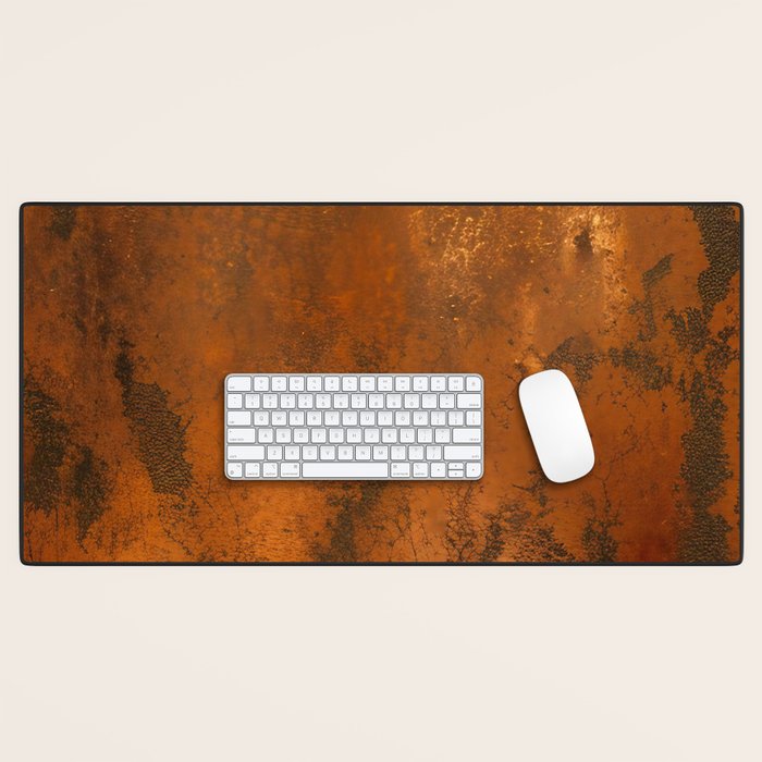 Aesthetic Rust Copper Japandi Art Desk Mat Gallery Image 1