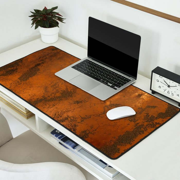Aesthetic Rust Copper Japandi Art Desk Mat Gallery Image 2