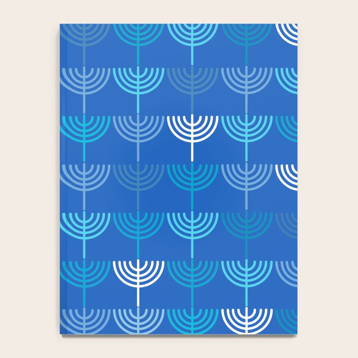 Hanukkah Chanukah Menorah Chanukkiah Pattern in Blue Notebook Gallery Image 4