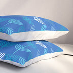 Hanukkah Chanukah Menorah Chanukkiah Pattern in Blue Pillow Sham Gallery Image 3