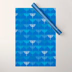 Hanukkah Chanukah Menorah Chanukkiah Pattern in Blue Wrapping Paper Gallery Image 1