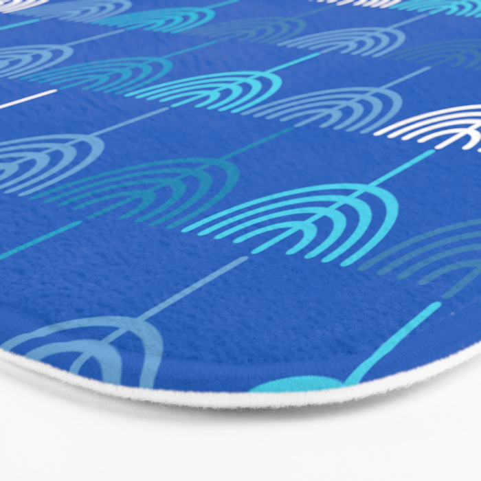 Hanukkah Chanukah Menorah Chanukkiah Pattern in Blue Bath Mat Gallery Image 3