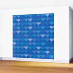 Hanukkah Chanukah Menorah Chanukkiah Pattern in Blue Wall Mural Gallery Image 2