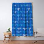 Hanukkah Chanukah Menorah Chanukkiah Pattern in Blue Window Curtain Gallery Image 5