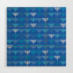Hanukkah Chanukah Menorah Chanukkiah Pattern in Blue Wood Wall Art Gallery Image 1