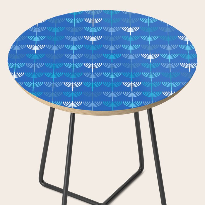 Hanukkah Chanukah Menorah Chanukkiah Pattern in Blue Side Table Gallery Image 2