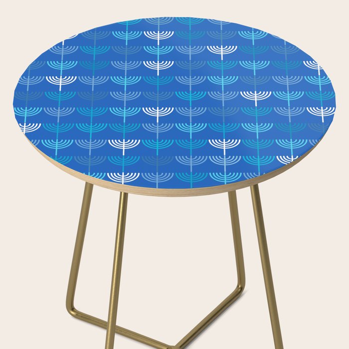 Hanukkah Chanukah Menorah Chanukkiah Pattern in Blue Side Table Gallery Image 2