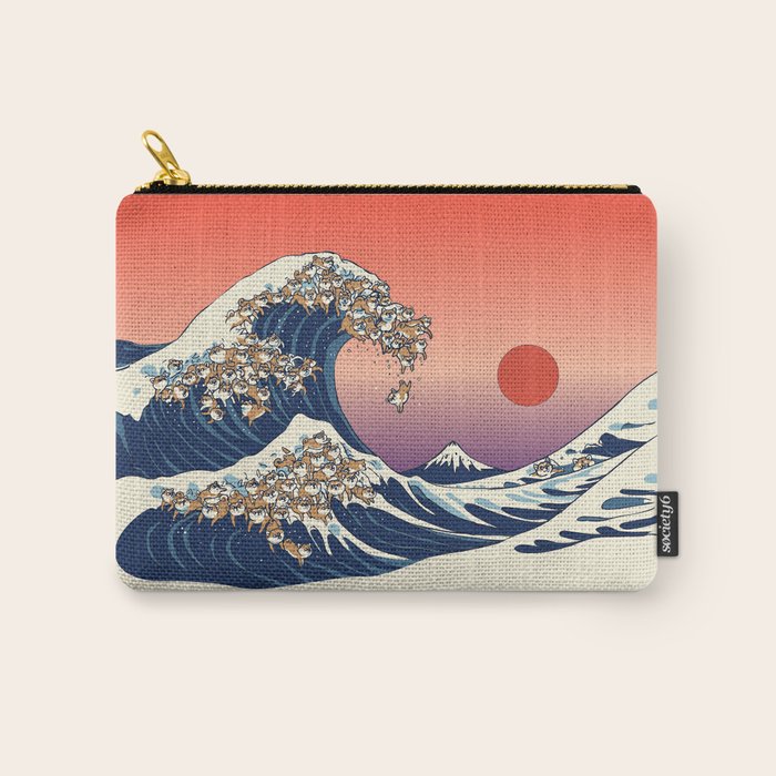 The Great Wave of Shiba Inu Carry All Pouch Gallery Image 1