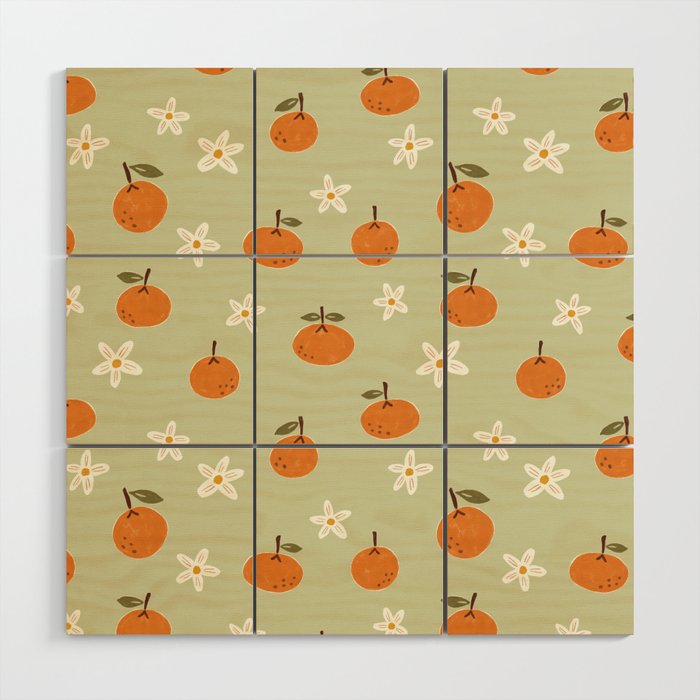 Little Orange Blossoms Wood Wall Art Gallery Image 1