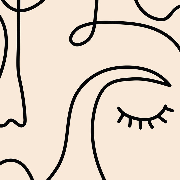 Abstract Single Line Face  Coffee Mug Gallery Image 2