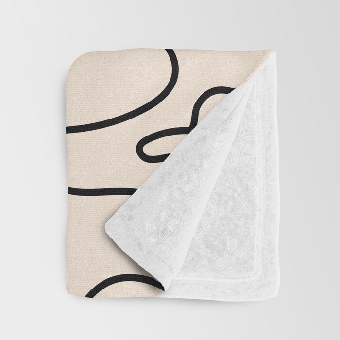 Abstract Single Line Face  Throw Blanket Gallery Image 3
