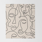 Abstract Single Line Face  Throw Blanket Gallery Image 2