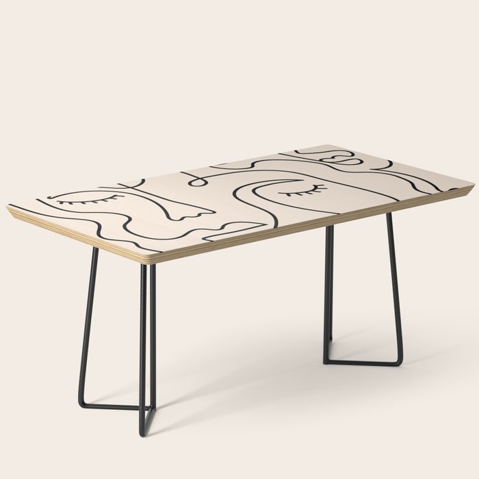 Abstract Single Line Face  Coffee Table Gallery Image 1