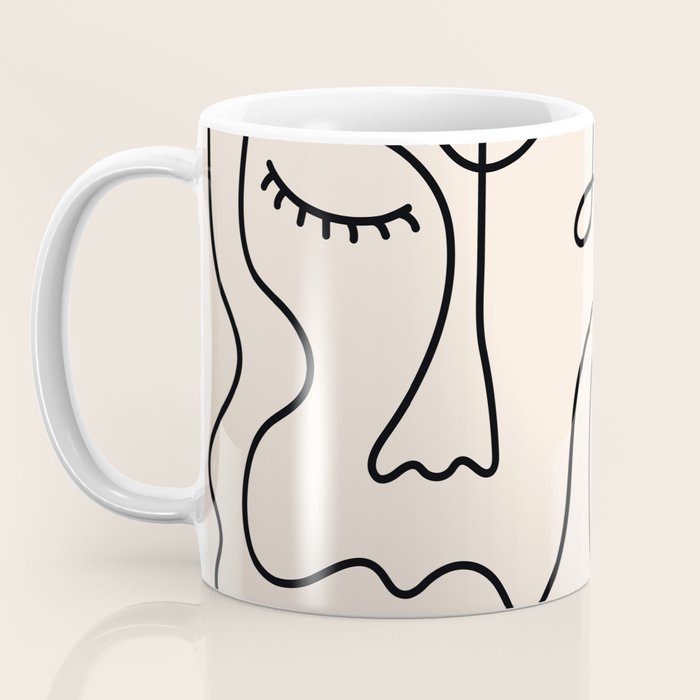 Abstract Single Line Face  Coffee Mug Gallery Image 3