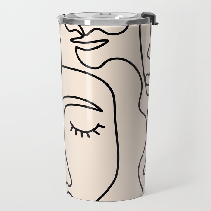 Abstract Single Line Face  Travel Mug Gallery Image 2