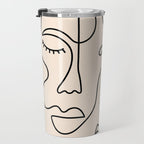 Abstract Single Line Face  Travel Mug Gallery Image 3