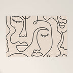 Abstract Single Line Face  Welcome Mat Gallery Image 1