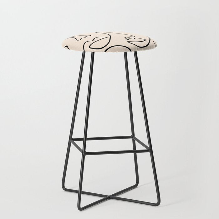 Abstract Single Line Face  Stool Gallery Image 1