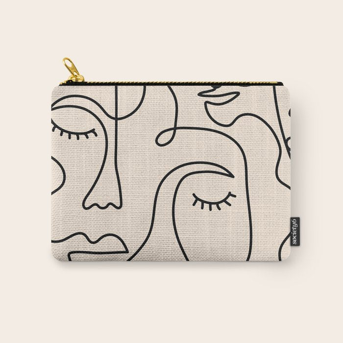 Abstract Single Line Face  Carry All Pouch Gallery Image 1