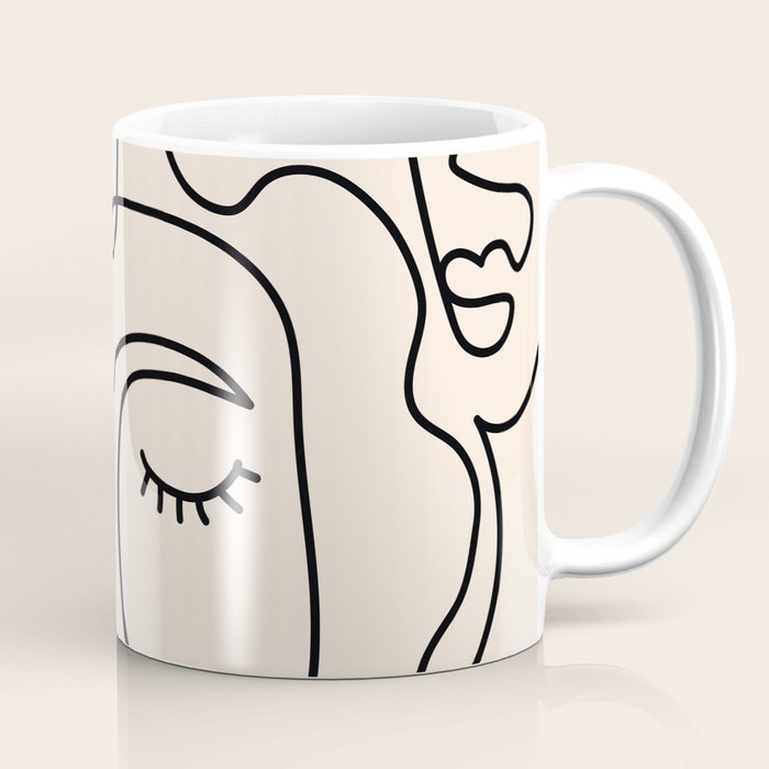 Abstract Single Line Face  Coffee Mug Gallery Image 1