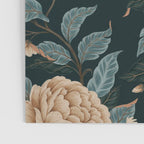 Spring Song - Dark Teal Birds and Floral Print Poster Gallery Image 3