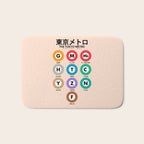 Tokyo subway map print. City metro alphabet poster, japan underground print, japanese city wall art. Bath Mat Gallery Image 1