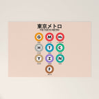 Tokyo subway map print. City metro alphabet poster, japan underground print, japanese city wall art. Welcome Mat Gallery Image 1