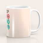 Tokyo subway map print. City metro alphabet poster, japan underground print, japanese city wall art. Coffee Mug Gallery Image 1