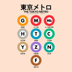 Tokyo subway map print. City metro alphabet poster, japan underground print, japanese city wall art. Coffee Mug Gallery Image 2