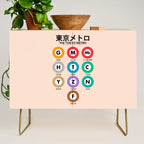 Tokyo subway map print. City metro alphabet poster, japan underground print, japanese city wall art. Credenza Gallery Image 1