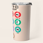 Tokyo subway map print. City metro alphabet poster, japan underground print, japanese city wall art. Travel Mug Gallery Image 2