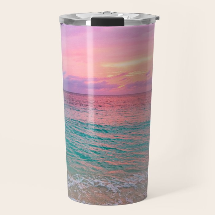 Aerial Photography Beautiful: Turquoise Sunset Relaxing, Peaceful, Coastal Seashore Travel Mug Gallery Image 1