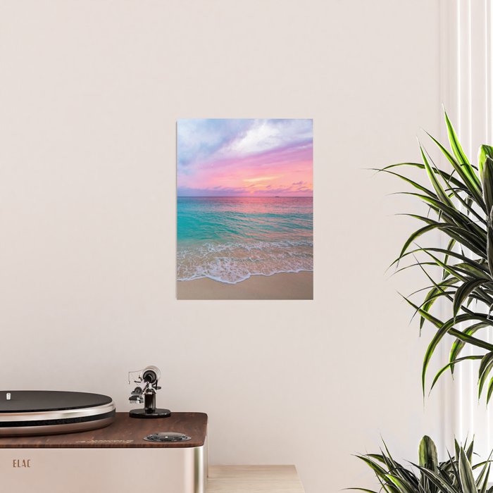 Aerial Photography Beautiful: Turquoise Sunset Relaxing, Peaceful, Coastal Seashore Poster Gallery Image 2