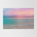 Aerial Photography Beautiful: Turquoise Sunset Relaxing, Peaceful, Coastal Seashore Rug Gallery Image 2