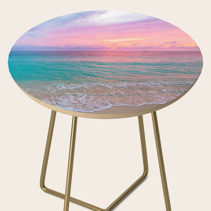 Aerial Photography Beautiful: Turquoise Sunset Relaxing, Peaceful, Coastal Seashore Side Table Gallery Image 2