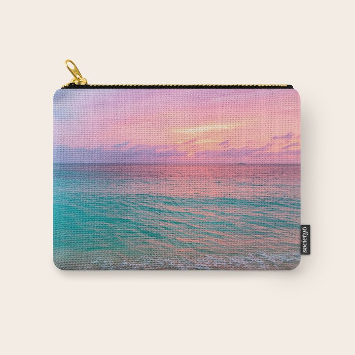Aerial Photography Beautiful: Turquoise Sunset Relaxing, Peaceful, Coastal Seashore Carry All Pouch Gallery Image 1