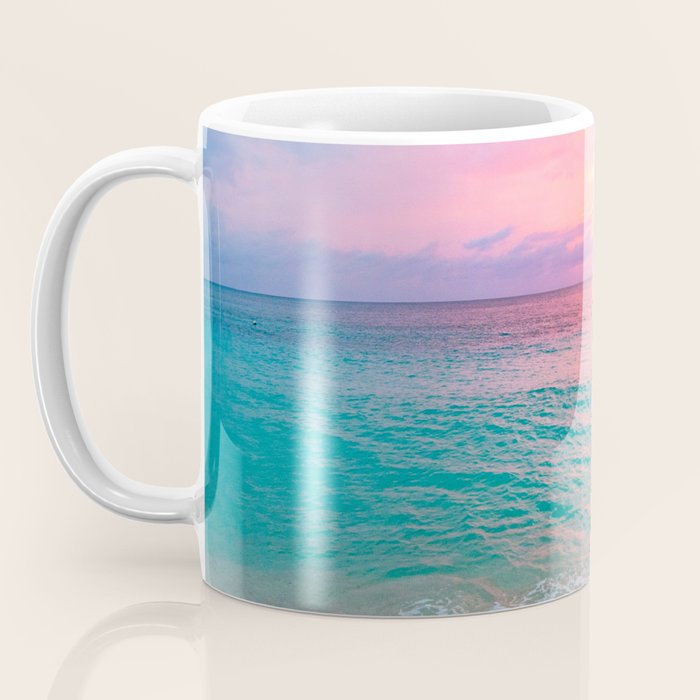 Aerial Photography Beautiful: Turquoise Sunset Relaxing, Peaceful, Coastal Seashore Coffee Mug Gallery Image 3