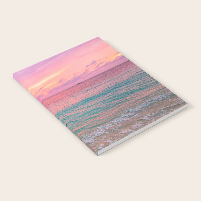 Aerial Photography Beautiful: Turquoise Sunset Relaxing, Peaceful, Coastal Seashore Notebook Gallery Image 1