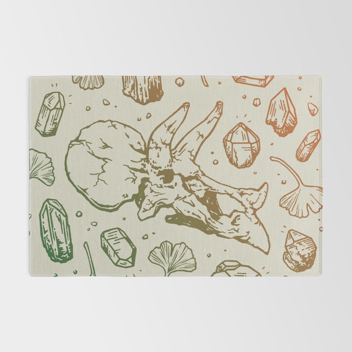 Triceratops Rocks! | Leaf Green & Pumpkin Spice Ombré Rug Gallery Image 2