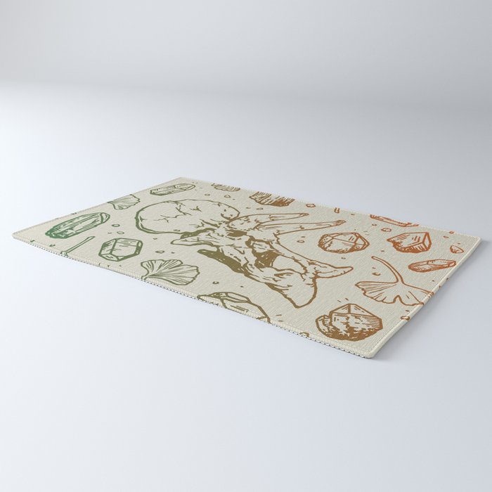 Triceratops Rocks! | Leaf Green & Pumpkin Spice Ombré Rug Gallery Image 3