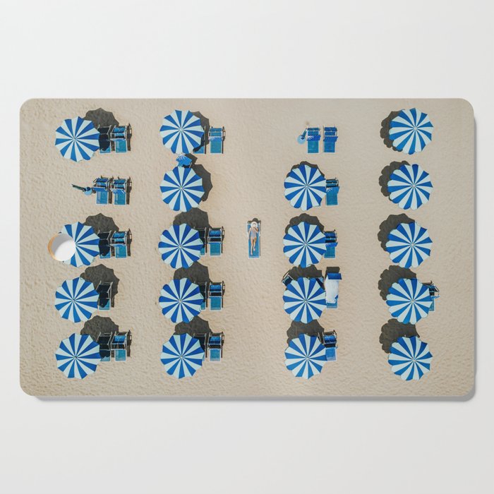 Aerial view of the beach in Rimini, Italy. Cutting Board Gallery Image 1