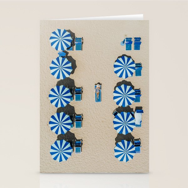 Aerial view of the beach in Rimini, Italy. Stationery Card Gallery Image 2