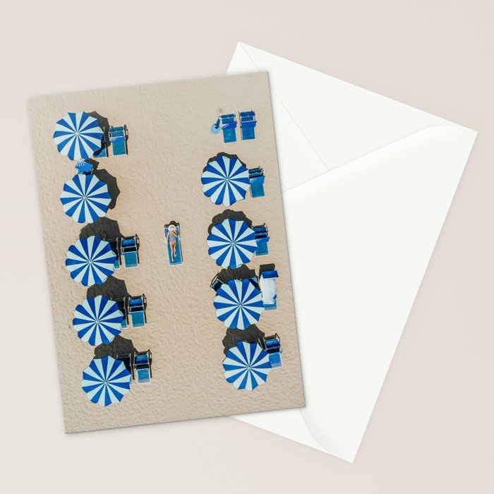 Aerial view of the beach in Rimini, Italy. Stationery Card Gallery Image 2