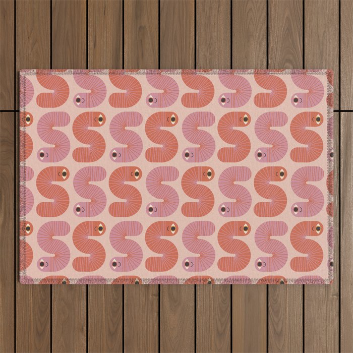 Happy Worm Happy Life Outdoor Rug Gallery Image 1