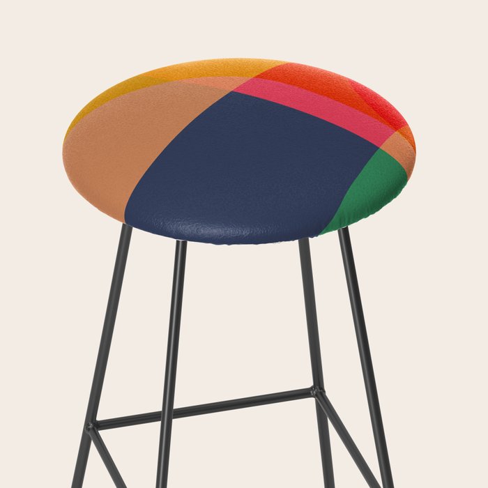 Mid Mod Color Block Stool Gallery Image 2